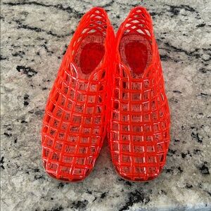 Jelly Flats Women's Red Slip on